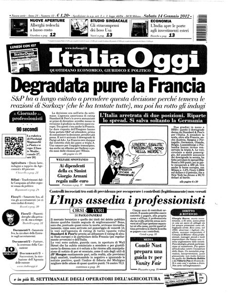 Italia oggi : quotidiano di economia finanza e politica